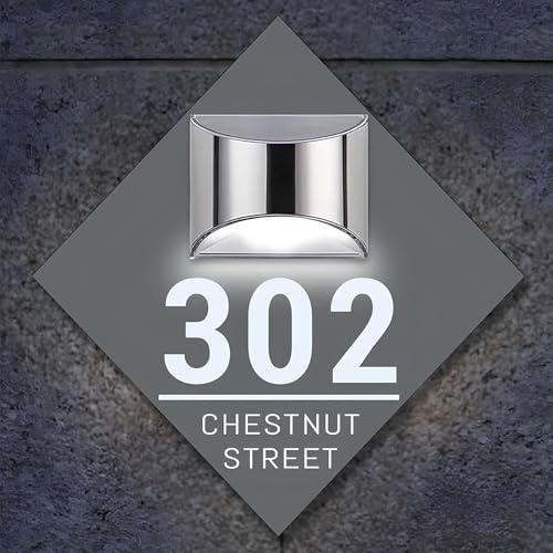 Personalisiertes Solar-Hausschild - Modern, Personalisierbar für Draußen, Hausnummer, Hausnummernschild