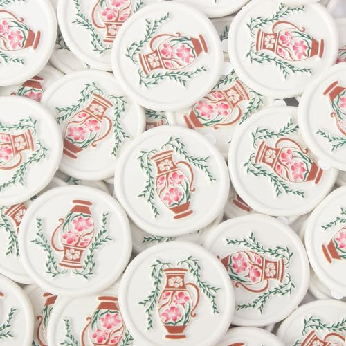 JAGERGREEN 24 Stück Wachssiegel Selbstklebend mit Vielen Mustern, Siegelwachs Aufkleber für Einladungen, Sticker für Hochzeit, Briefumschläge, Geburtstage, Geschenkverpackungen (Vase-Stil)