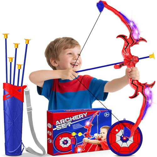 Spider Toys Bow and Arrow Set Kids, Toys for 3-12 Year Old Boys Gifts for Boys Age 4 5 6 7 8 9 Archery Set Kids Toys Age 3-12 Outdoor Toys for 10 11 12Year Old Boys Garden Toys Age 6-9 Birthday Gift