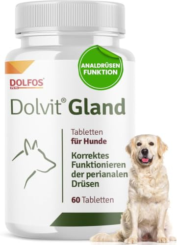 DOLFOS PETS - Dolvit 60 Gland - Ergänzung für Haustiere zur Unterstützung der Perianaldrüsen - Fördert gesunde Stuhlbildung - Mit Kräuterextrakten (Standard Tabletten)
