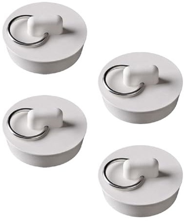 Lot de 4 bouchons de baignoire universels en caoutchouc avec anneau de suspension pour baignoire, cuisine et salle de bain, 50 à 55 mm