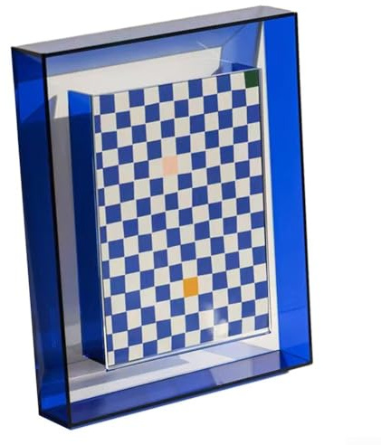 Hasaller Portafotos acrílico con toque moderno, ajuste perfecto para varios estilos de interiores (azul)
