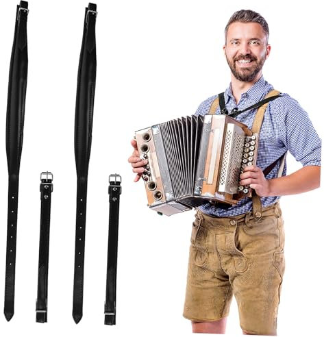 ifundom Akkordeongurt Schultergurt Akkordeon Tragegurt Leder Verstellbar für Instrumente