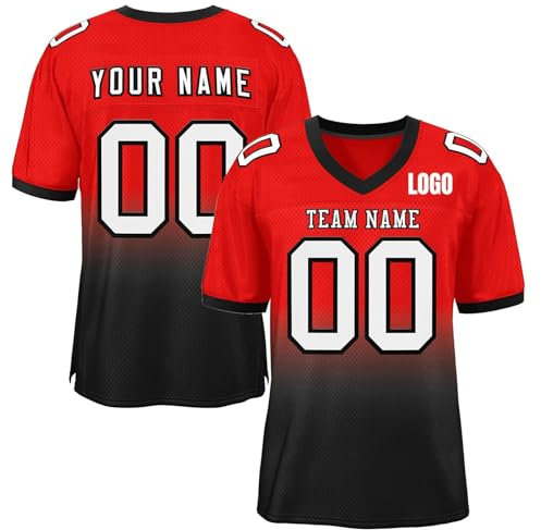 KONG JIMFAN Personalisiertes American Football Trikot,Fußballtrikot Für Kinder/Erwachsene Unisex Sporttrikot Individuell Bedruckt Namen Nummer & Logo,Sportliche Kleidung Football Kostüm Herren(8)