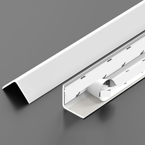 Coayuou Eckenschutzprofil 90cm* 3 Stück Kantenschutz Winkel Winkelprofil Selbstklebend Aluminium Langlebiger Schutz Kantenschutz Leiste Perfekter Schutz Für Jede Wand(Porzellan weiß,20 * 20mm)