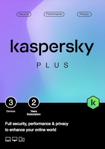Kaspersky Plus Internet Security 2026 | 3 Devices | 2 Years | Anti-Phishing and Firewall | Unlimited VPN | Password Manager | Online Banking Protection | PC/Mac/Mobile | Activation Code by Post