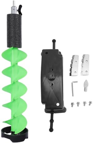 LOCADENCE Foret à glace, tarière électrique légère et robuste pour la pêche sur glace, nylon, longueur 29 po, diamètre de perçage 8 po, foret électrique, outils d'hiver
