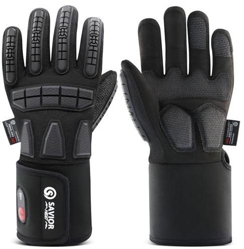 SAVIOR HEAT Heated Work Gloves for Men & Women, 7.4V Rechargeable Battery Gloves with 3M Thinsulate, Waterproof Touchscreen Winter Gear for Mechanical, Construction, Shoveling & Outdoor Work