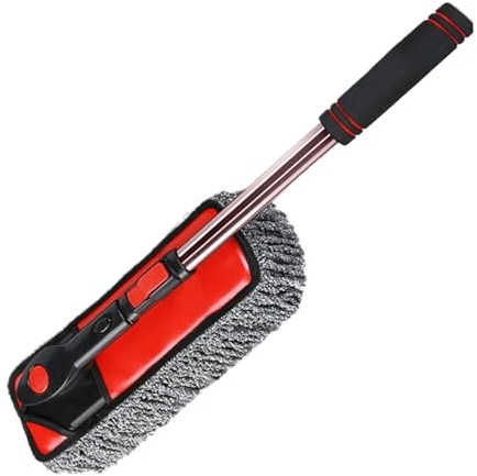 Genérico Cepillo para Lavar Coches - Estropajo De Limpieza - Cepillo Giratorio 360 Grados con Mango Extensible para Auto Camión Parabrisas Nieve