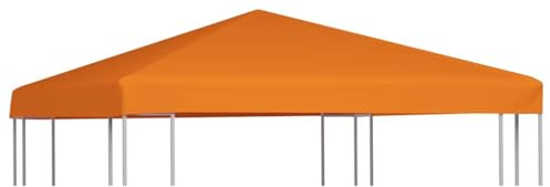 Mokuyary Copertura di ricambio per padiglione da giardino, copertura di ricambio del tetto del padiglione antico baldacchino 310 g/m² 3 x 3 m arancione