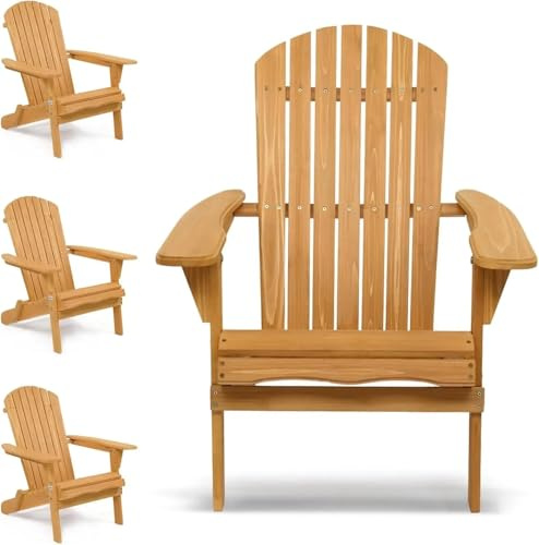 Zymjzbetic Sedia pieghevole in legno Set di 4 sedie pieghevoli resistenti alle intemperie/prato, economiche, for bracieri, a sdraio in legno alto, mobili da giardino