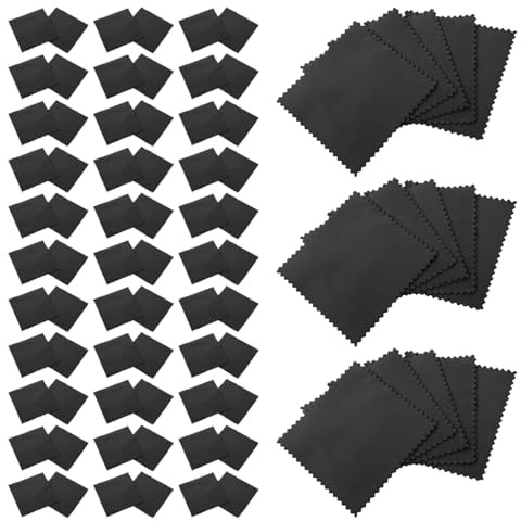 Chiffon à Polir pour Bijoux en Argenté 8x8 Cm, 50 Pièces, Suède | Restitue L’éclat, Protège L’oxydation, Nettoyage sans Rayure, Format Portable pour Argenterie et Montre