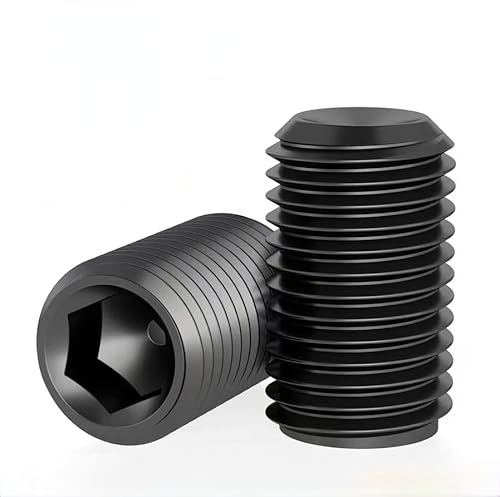 5 Stück M12 x 50mm 12.9 Kohlenstoffstahl Gewindestifte, Sechskantkopf, Imbusschlüssel, Hex Grub Kopf Maschinenschraube Schraube, Kohlenstoffstahl Verzinkt Schwarz