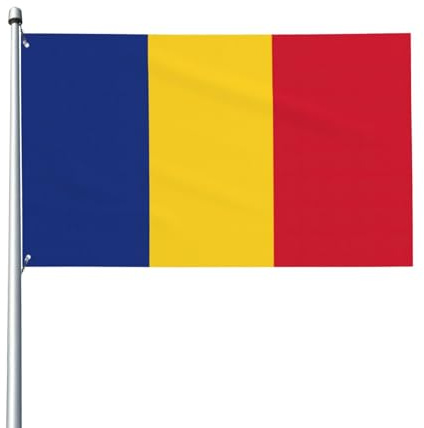 Bandera de Rumania impresa de 3 x 5 pies, pancarta decorativa para jardín, patio, decoración de fiesta en interiores y exteriores