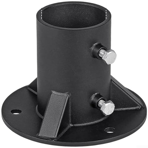 Duty Fence Post Base Flange, Steel Round Mounting Plates with Pre-Drilled Hole, for Garden Chain Link Fence, Lamp Posts, Mailbox Stands (52/65/78mm)(B:65mm)