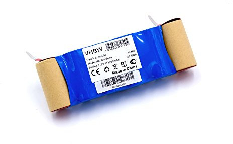 vhbw Akku passend für Gardena Accu 90 Rasenkantenschere & Strauchschere, Bosch AGS 7.2 Li, Wolf-Garten Vario RV-E12 wie Accu90 (NiMH, 3000mAh, 7.2V)