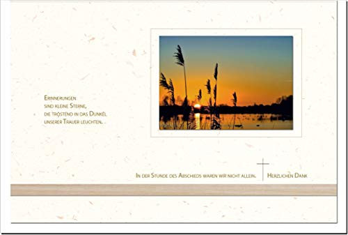 metALUm Danksagungskarten TRAUER | Sonnenuntergang | 10 Karten | 1501061