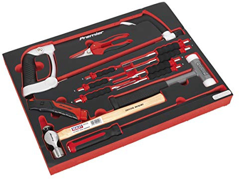 Sealey Tbtp06Uk Tool Tray with Hacksaw, Hammers & Punches 13Pc