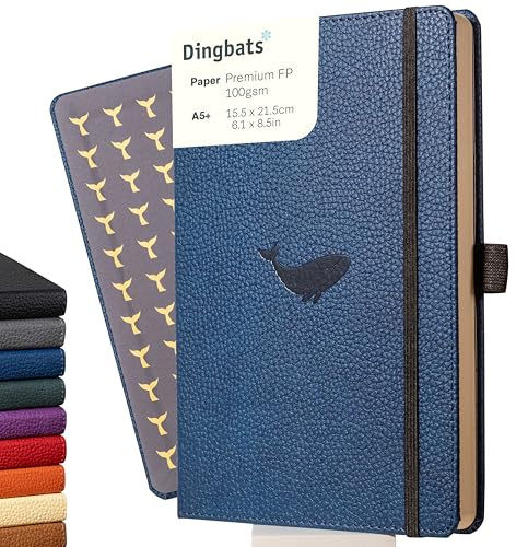 Dingbats* - Tierwelt Notizbuch A5 Kariert - Hardcover aus veganem Leder für Arbeit, Reisen, Uni - mit elastischem Verschlussband