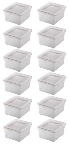Rotho Clear Aufbewahrungsbox mit Deckel 12er Set 2 L stapelbar transparent | Aufbewahrungsboxen, Stapelboxen, 12 transparente Kunststoffboxen mit abnehmbarem Deckel, platzsparend stapelbar, 2 L je Box