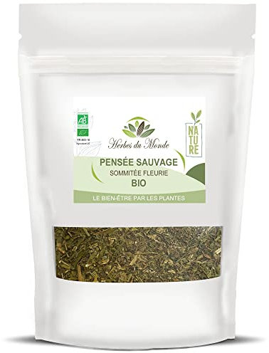 Herbes du Monde - Tisane Pensée Sauvage BIO - Sommité fleurie coupée - Infusion Détox et Digestive Organic - 1 sachet de 50g Certifiée AB