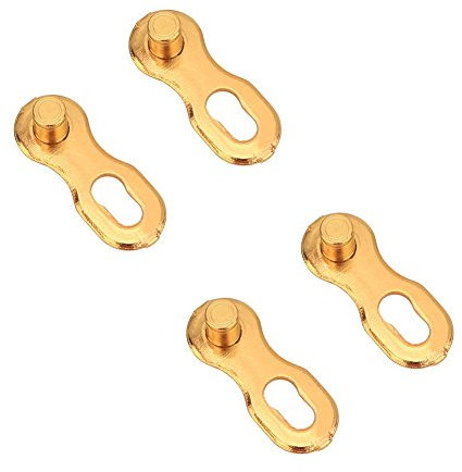 2 pares de eslabones de cadena de bicicleta, conector de enlace de ciclismo de unión de cadena de bicicleta de liberación rápida de acero para 11 bicicletas de velocidad(Dorado)