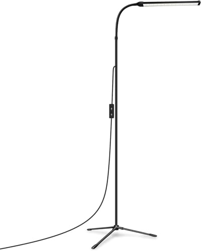 JCOTTON Lampada da terra a LED per soggiorno, lampada per ciglia per estensioni delle ciglia, lampada da lettura a piedi, lampada da lettura a temperatura di colore personalizzata, lampada (x7-USB-U)