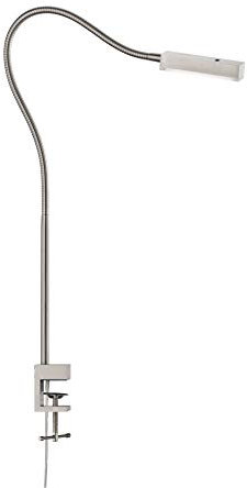 Fischer & Honsel Klemmleuchte Raik 1x LED 5,0 Watt, matt, nickelfarben, höhenverstellbar, stufenlos dimmbar, Flexarm,50374, 50 x 3 x 60 cm (LxBxH), 470 lm, 3000 K