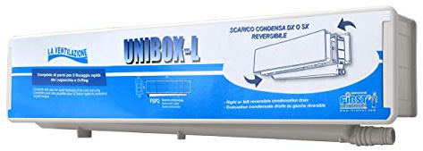La Ventilazione FSP2 Cassetta per scarico condensa UNIBOX-L, reversibile dx e sx. Dimensioni 525x105x68 mm