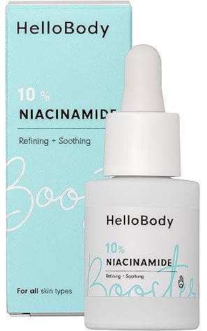 HelloBody 10% Niacinamide Booster (15 ml) – Niacinamide Serum Gesicht – verfeinerndes und ausgleichendes Gesichtsserum – die Anti-Stress Gesichtspflege für deine Haut