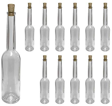 12 leere Glasflaschen klar 100ml Opera inkl. Verschluss, Schnapsflasche, Flaschen zum Befüllen