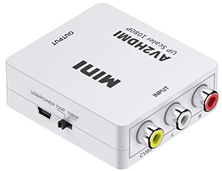 Eono RCA a HDMI Adaptador, AV a HDMI Convertidor de Video Audio Adapter Soporte PAL/NTSC 1080P Compatible con PC/Laptop/Xbox / PS5 / PS4 / TV/STB/VCR Cámara DVD, Blanco