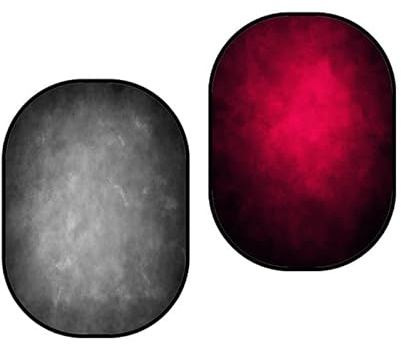 Kate Collapsible Backdrop Pop Up Photo Backdrops Grey Red Portable Background for Portrait Photography, for Video, for Live Stream, 5x6.5ft