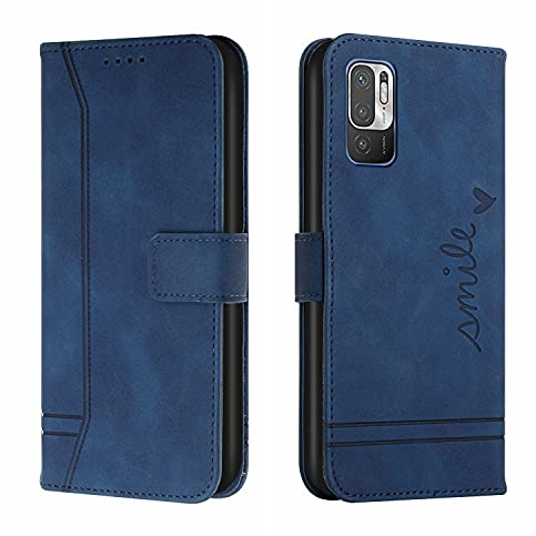 Trugox Handyhülle für Xiaomi Redmi Note 10 5G Hülle Klappbar Klapphülle mit Kartenfach Handytasche Handy Schutzhülle Tasche Leder Wallet Flip Case Slim Book Cover - Blau