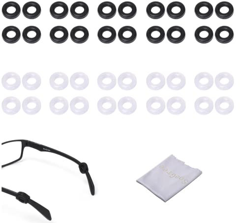 Brillenband und Ohrbügel, SooGree 15 Pack Silikon Elastisch Sport Brillenband mit Ohrengriff Haken, 3 Ohrbügel, Medium