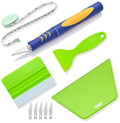 Litorange Wallpaper Tools Professional Wallpaper Application Kit with 5 Tools and Replacement Blades, Wallpaper Hanging Set for All Types of Wallpaper, Car Vinyl Wrap, Window Tint, Glass Film