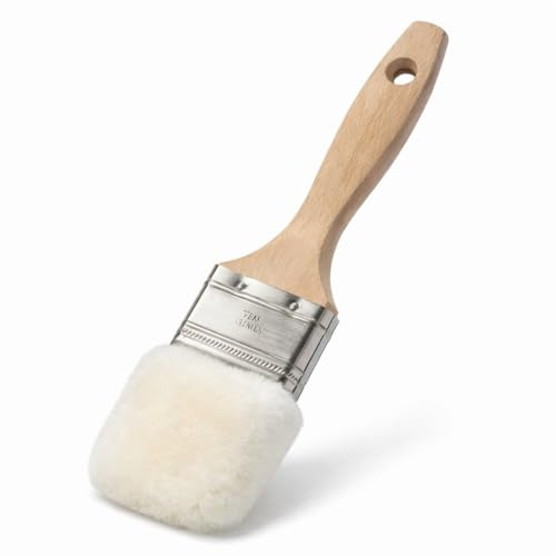 Lambskin Stain & Paint Brush - for use with All Latex and Oil Based Paints, Stains and Polyurethanes. Premium Lambskin - New and Patented Design (2 Inch)