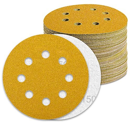 Dischi Abrasivi 125mm 100Pz Grana 150 Carta Vetrata per Levigatrice Orbitale Lucidatura Legno Metallo