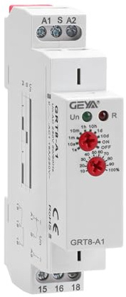 GAEYAELE Retardo encendido relé de tiempo 16A 1SPDT Relé de retardo de temporizador (GRT8-A1,AC230V)
