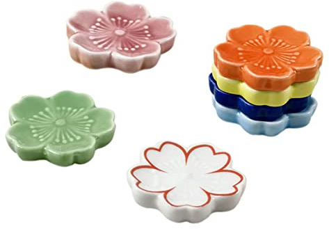 repose-baguettes, repose-baguettes en céramique, porte-baguettes en céramique fleur de cerisier, repose-baguettes en porcelaine, porte-baguettes for fourchettes cuillères couteaux décoration de table-