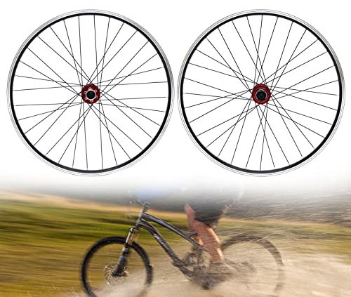 Laufrad 29 Zoll Fahrrad Vorne+ Hinten, mit Doppelten Sechs-Loch-Scheibenbremsen Ausgestattet für 7, 8, 9, 10, 11 und 12S Kassetten Geeignet (Rote Naben)