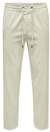 ONLY & SONS Pantaloni da Uomo ONSLINUS in Velluto a Coste, Rivestimento Argento., L