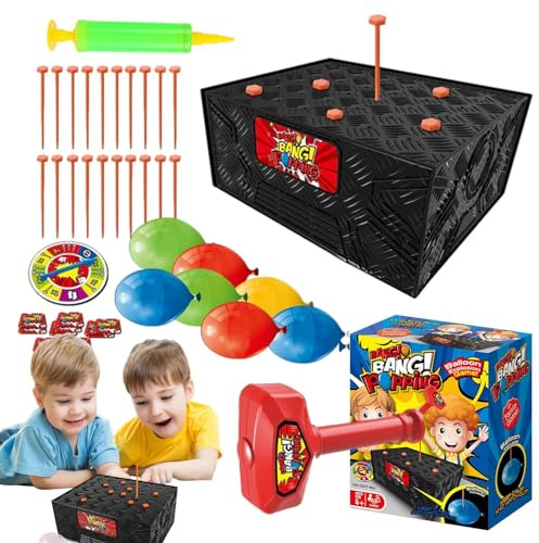 Duqulle Wack A Balloon Game, Blast- Box Balloon Game, Pop The Balloon Game, Ballon Box Game Interactifs, Balloon Burst Box Game, Anti-Stress Crazy Prank Toy pour Les Réunions De