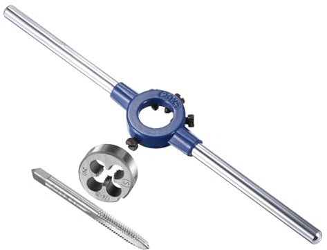 CoCud Gewindebohrer- und Schneideisen-Set Hochgeschwindigkeitsstahl | 1/4-20 UNC Schneideisen 11mm-20mm Außendurchmesser, Gewindeschneid- und Schraubenschlüssel-Set, M3-M4 Schneideisen