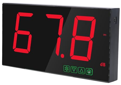 Dezibel-Messgerät, Wandhängendes Schallpegelmessgerät, Bereich 30–130 DB, LCD-Display, Wandhängendes Dezibel-Geräuschmessgerät für Klassenzimmer, Studio, Zuhause, Fabrik