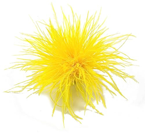 BYUTFA Feder-Brosche, Federn, Korsagen, Stoffdekorationen, Straußenfeder-Material, Broschennadeln, Feder-Anstecknadeln für Damen und Herren