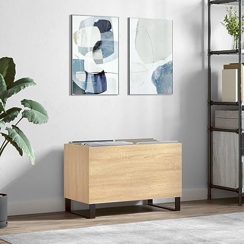 ZEYUAN Plattenschrank Sonoma-Eiche 74,5x38x48 cm Holzwerkstoff, Kommode, Sideboards, Flur Möbel, Schlafzimmer Möbel, Flurschrank, Wohnzimmer Schrank, Bücherschrank, Bücherregal - 831735