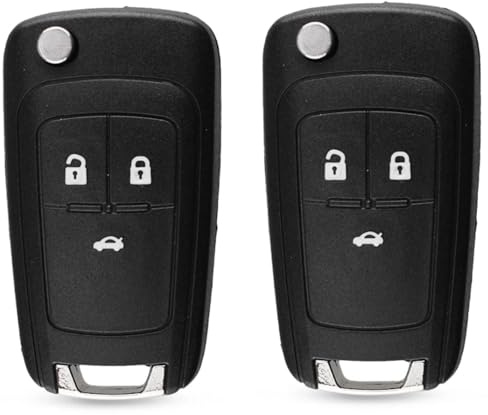 Carcasa Llave 3 Botones Compatible con Chevrolet Camaro, Cruze, Epica, LOVA – Mando a Distancia con Espadín Liso HU100 – Repuesto Abrir, Cerrar y Puerta Maletero