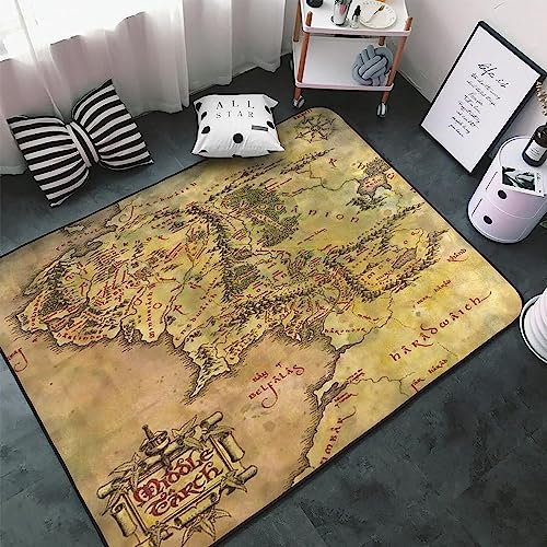 3D Teppich Kinder Jungen Groß Kinderzimmer Gaming Teppich Schlafzimmer Dekoration Wohnzimmer Kurzflor Krabbelmatte Modern Weich Kinderteppiche Waschbarer Landkarte In Einer Alten Weltkarte 180 X -9J1J