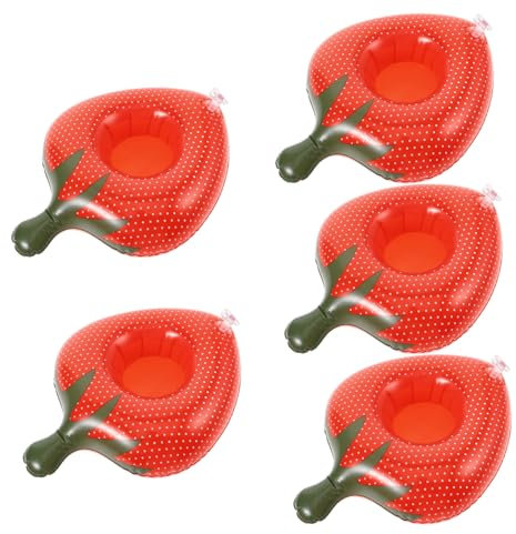 HONMEET 2sets Pvc Inflatable Drink Holders Floating Water Beer Mats Swim Beer Holder Inflatable Cup Float Mats Pool Beach Party Decorations 5pcs*2